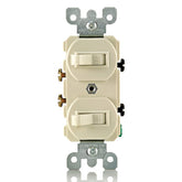 Interruptor doble crema ref.5224-2 levton